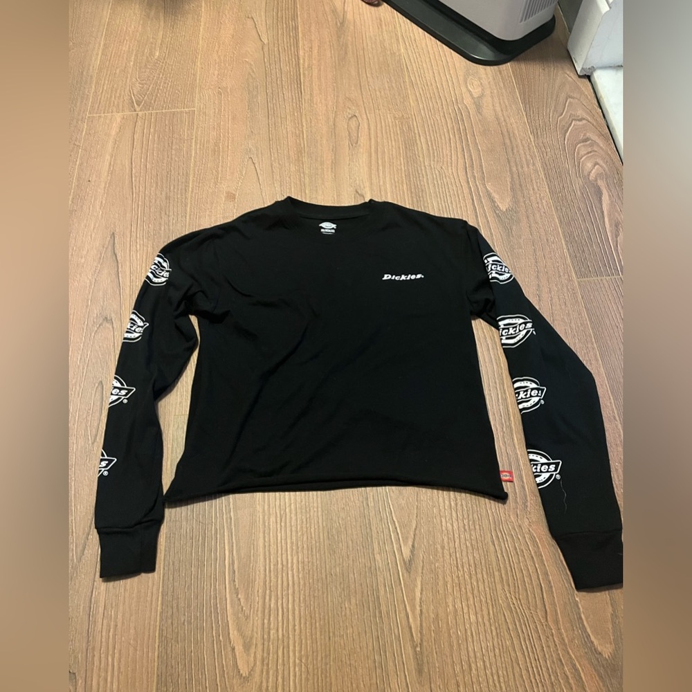 Black Long Sleeve Dickies Crop Top Perfect Condition Size XS